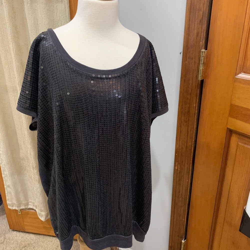 Express Jersey Blouse with Sequins